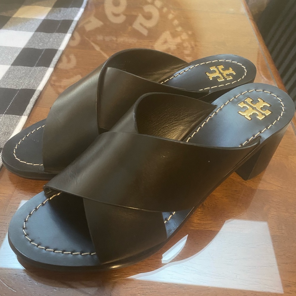 Tory Burch black slides - size 7 $90